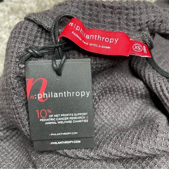 n:philanthropy Baywood Waffle Knit Jumpsuit in Charcoal Grey Extra Small NWT - Picture 7 of 13